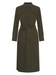 MOSS COPENHAGEN Sukienka w kolorze khaki rozmiar: M. Brązowe sukienki damskie MOSS COPENHAGEN, na co dzień, m, bez wzorów, z tkaniny, bez kołnierzyka, bez ramiączek, midi, proste. Za 210.32 zł.