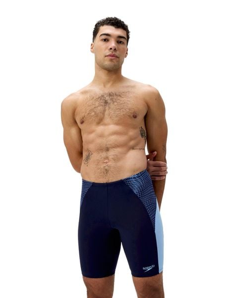 Spodenki Pływackie Męskie Speedo End+ Max Splice Mid Jam. Niebieskie kąpielówki męskie Speedo, na lato, bez wzorów, z materiału, eleganckie. Za 169.99 zł.