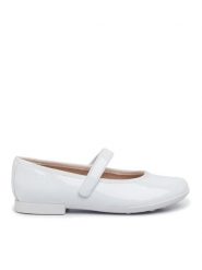 Geox Baleriny J Plie' A J0255A 000HH C1000 S Biały. Białe baleriny dziewczęce Geox, bez wzorów, ze skóry. Za 239.99 zł.