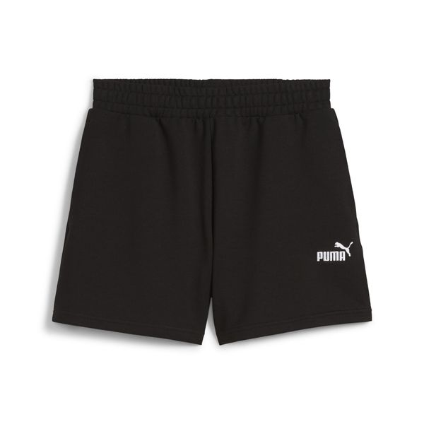Damskie lekkie szorty z wysokim stanem i małym logo No.1 ESS 4" PUMA Black. Czarne spodenki sportowe damskie Puma, bez wzorów, z materiału, eleganckie, z podwyższonym stanem. Za 109.99 zł.
