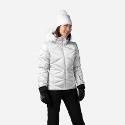Kurtka narciarska damska Rossignol Staci Metallic. Szare kurtki narciarskie i snowboardowe damskie Rossignol, l, bez wzorów, z materiału, z kapturem, narciarskie. Za 1,549.00 zł.