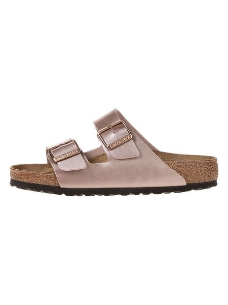 Birkenstock Klapki "Arizona" w kolorze różowozłotym rozmiar: 38. Różowe klapki damskie Birkenstock, bez wzorów, bez obcasa. Za 363.56 zł.