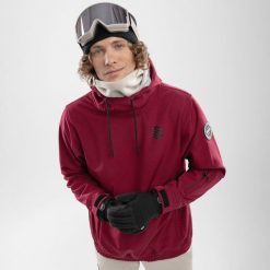 Kurtka snowboardowa męska W1 Groenland. Brązowe kurtki męskie SIROKO, l, bez wzorów, z softshellu, bez kaptura, narciarskie. Za 844.00 zł.