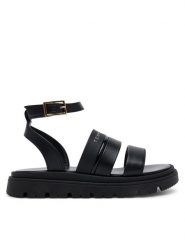 Tommy Hilfiger Sandały Sandal T4A2-33798-0371 M Czarny. Czarne sandały dziewczęce Tommy Hilfiger, ze skóry, bez zapięcia. Za 259.99 zł.