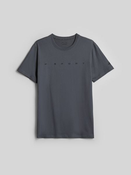 4F T-shirt regular z nadrukiem męski - szary 3XL. Szare t-shirty męskie 4f, m, bez wzorów, z bawełny, bez kołnierzyka. Za 59.99 zł.