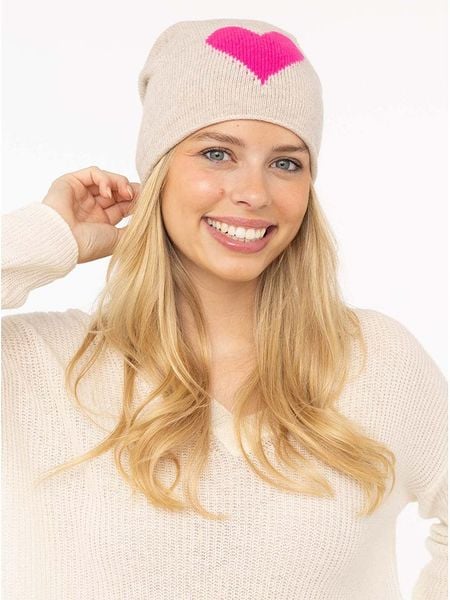 Zwillingsherz Kaszmirowa czapka beanie w kolorze beżowo-różowym rozmiar: onesize. Brązowe czapki zimowe damskie Zwillingsherz, z kaszmiru. Za 113.99 zł.