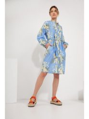 Josephine & Co Sukienka "Geike" w kolorze niebieskim rozmiar: 36. Niebieskie sukienki damskie Josephine & Co, na co dzień, bez wzorów, z bawełny, bez kołnierzyka, bez ramiączek, midi, proste. Za 368.09 zł.