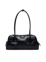 Calvin Klein Torebka Emblem Trio Croco Shoulder Bag LV04F3780G Czarny. Czarne torebki klasyczne damskie CALVIN KLEIN, bez wzorów, ze skóry, bez dodatków. Za 649.99 zł.