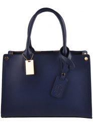 Florence Bags Skórzana torebka "Manor" w kolorze granatowym - 32 x 22 x 11 cm rozmiar: onesize. Niebieskie torebki klasyczne damskie Florence Bags, bez wzorów, z materiału, bez dodatków. Za 358.48 zł.