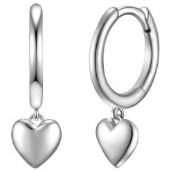 Glanzstücke München Kolczyki Serce z Srebra Sterling w srebrze 1 ct Damski. Szare kolczyki damskie Glanzstücke München, srebrne. Za 229.99 zł.