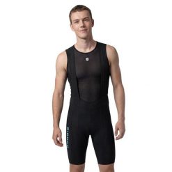 Męskie spodenki rowerowe z szelkami Siroko BX Neon Riders Black. Czarne szorty męskie SIROKO, bez wzorów, z materiału. Za 380.00 zł.