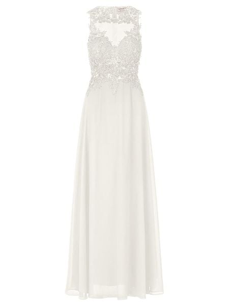 APART Sukienka w kolorze białym rozmiar: 36. Białe sukienki damskie Apart, bez wzorów, z koronki, bez kołnierzyka, bez ramiączek, maxi. Za 195.99 zł.