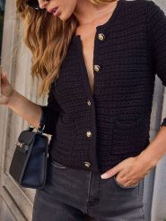 Milan Kiss Kardigan w kolorze czarnym rozmiar: L. Czarne kardigany damskie Milan Kiss, l, bez wzorów. Za 165.99 zł.