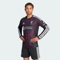 Oryginalna koszulka z trzeciego zestawu z długim rękawem Liverpool FC 26/27. Czarne koszulki męskie z długim rękawem Adidas, xl, z dzianiny. Za 699.00 zł.