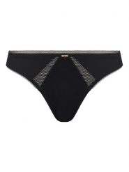 BOSS Stringi Pure 50545055 Czarny. Czarne stringi damskie Boss, xxl, bez wzorów, z syntetyku. Za 119.99 zł.