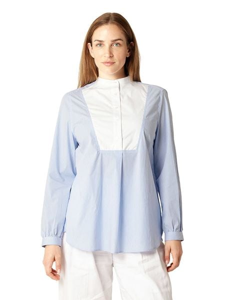 Ilse Jacobsen Bluzka w kolorze błękitno-białym rozmiar: 38. Niebieskie bluzki damskie Ilse Jacobsen, bez wzorów, bez kołnierzyka, bez ramiączek. Za 130.99 zł.