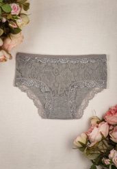 Szare Prążkowane Majtki Figi z Ażurową Koronką Liseta. Szare figi damskie Renee, l, w ażurowe wzory, z jeansu. Za 3.99 zł.