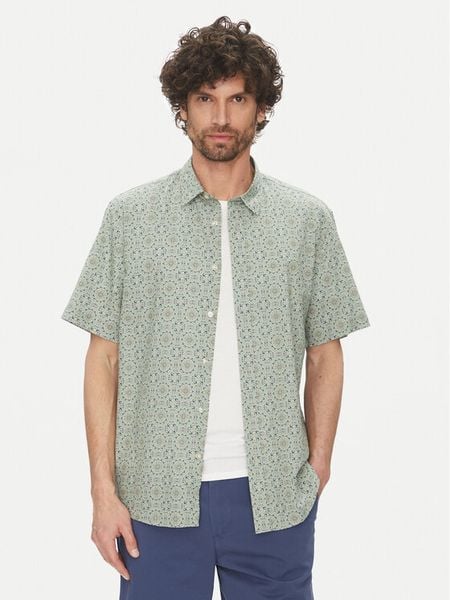 Selected Homme Koszula New Linen 16079053 Zielony Regular Fit. Zielone koszule męskie Selected Homme, m, bez wzorów, z bawełny, bez kołnierzyka, bez ramiączek. Za 89.99 zł.