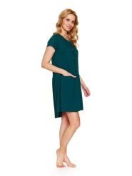 Doctor Nap Ciążowa koszula nocna w kolorze ciemnozielonym rozmiar: L. Zielone koszule nocne damskie Doctor Nap, bez wzorów, moda ciążowa. Za 84.99 zł.