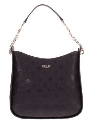 Guess Skórzana torebka w kolorze czarnym - 21 x 21 x 7 cm rozmiar: onesize. Czarne torebki klasyczne damskie Guess, z aplikacjami, z materiału, bez dodatków. Za 294.28 zł.