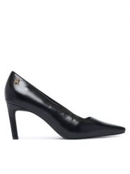 Tommy Hilfiger Szpilki Squared Toe High Heel Lth Pump FW0FW09510 Czarny. Czarne szpilki Tommy Hilfiger, bez wzorów, ze skóry, bez obcasa. Za 569.99 zł.