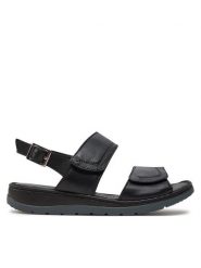 Caprice Sandały 9-28153-42 Czarny. Czarne sandały damskie Caprice, bez wzorów, ze skóry, bez obcasa, na płaskiej podeszwie. Za 183.99 zł.
