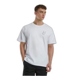 Oversized T-shirt Urban Classics Weavy Logo Heavy. Fioletowe t-shirty męskie Urban Classics, m, bez wzorów, bez kołnierzyka. Za 149.50 zł.