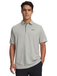 Under Armour Funkcyjna koszulka polo w kolorze szarym rozmiar: M. Szare koszulki polo męskie Under Armour, m, bez wzorów, z materiału, bez ramiączek. Za 103.45 zł.
