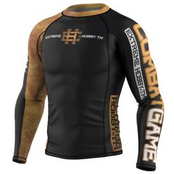 Koszulka sportowa męska Rashguard do MMA EXTREME HOBBY GOLDEN WARRIOR. Czarne bielizna termoaktywna męska EXTREME HOBBY, m, bez wzorów, z bawełny. Za 209.00 zł.