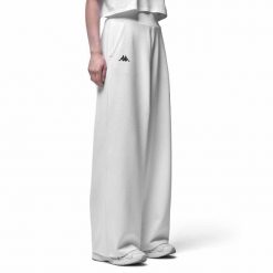 Spodnie damskie Kappa Gefron Athleisure. Białe spodnie materiałowe damskie Kappa, bez wzorów, z bawełny. Za 298.00 zł.