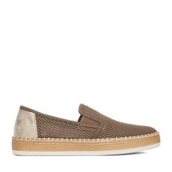 Espadryle Rieker. Szare espadryle damskie Rieker, bez wzorów, bez obcasa. Za 319.99 zł.
