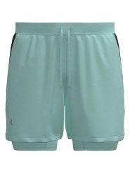 Under Armour Szorty funkcyjne 2w1 w kolorze miętowym rozmiar: L. Zielone szorty męskie Under Armour, z materiału, bez kołnierzyka. Za 127.45 zł.