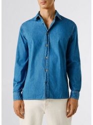 Pepe Jeans Koszula dżinsowa "Abel" w kolorze niebieskim rozmiar: M. Niebieskie koszule męskie Pepe Jeans, m, bez wzorów, z bawełny, bez kołnierzyka, bez ramiączek. Za 144.58 zł.