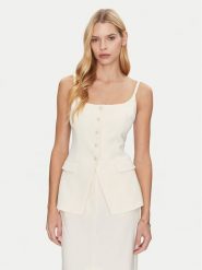 Simona Corsellini Top P25CPTO00801 Beżowy Slim Fit. Brązowe topy damskie SIMONA CORSELLINI, bez wzorów, z syntetyku, bez kołnierzyka. Za 579.99 zł.