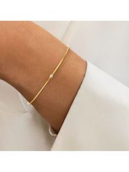 DIA DIAMONDS Pozłacana bransoletka z diamentem rozmiar: onesize. Żółte bransoletki damskie DIA DIAMONDS, pozłacane. Za 167.28 zł.
