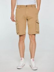 Szorty męskie z kieszeniami cargo beżowe Morrise 801. Brązowe szorty męskie Big Star, bez wzorów, z bawełny, retro. Za 179.99 zł.