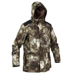 Kurtka myśliwska Solognac 500 3w1 Warm wodoodporna camo. Brązowe kurtki męskie SOLOGNAC, m, bez wzorów, bez kaptura. Za 699.99 zł.