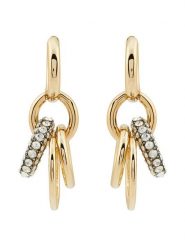 Tory Burch Kolczyki Miller Pave Interlocking Earring 160179 Złoty. Żółte kolczyki damskie Tory Burch, metalowe. Za 759.99 zł.