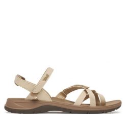 Sandały Teva. Brązowe sandały damskie Teva, bez wzorów, bez obcasa, na płaskiej podeszwie. Za 379.99 zł.