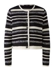 Oui Kardigan w kolorze czarno-białym rozmiar: 40. Białe kardigany damskie Oui, bez wzorów, ze splotem. Za 161.34 zł.