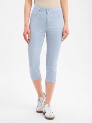 VG spodnie capri Kobiety Bawełna niebieski, 42. Niebieskie spodnie materiałowe damskie VG, bez wzorów, z bawełny, eleganckie. Za 179.95 zł.