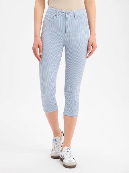 VG spodnie capri Kobiety Bawełna niebieski, 42. Niebieskie spodnie materiałowe damskie VG, bez wzorów, z bawełny, eleganckie. Za 179.95 zł.