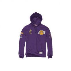 Bluza sportowa męska Mitchell & Ness Champ City Los Angeles Lakers. Fioletowe bluzy sportowe męskie Mitchell & Ness, bez wzorów, sportowe, bez kołnierzyka, bez ramiączek. Za 676.00 zł.