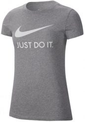Damska koszulka Nike JDI Slim szara. Szare t-shirty damskie Nike, s, bez wzorów, z bawełny, bez kołnierzyka. Za 177.99 zł.