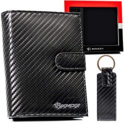 Elegancki portfel męski z systemem RFID Protect — Rovicky. Portfele męskie ROVICKY, bez wzorów, ze skóry. Za 63.99 zł.
