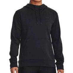 Damska bluza dresowa Under Armour czarna. Czarne bluzy bez kaptura damskie Under Armour, s, bez wzorów, z dresówki, bez ramiączek, długie, bez kaptura. Za 277.70 zł.