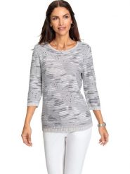 WITT WEIDEN Sweter w kolorze jasnoszaro-białym rozmiar: 42. Białe swetry klasyczne damskie WITT WEIDEN, z bawełny, bez kołnierzyka. Za 74.28 zł.