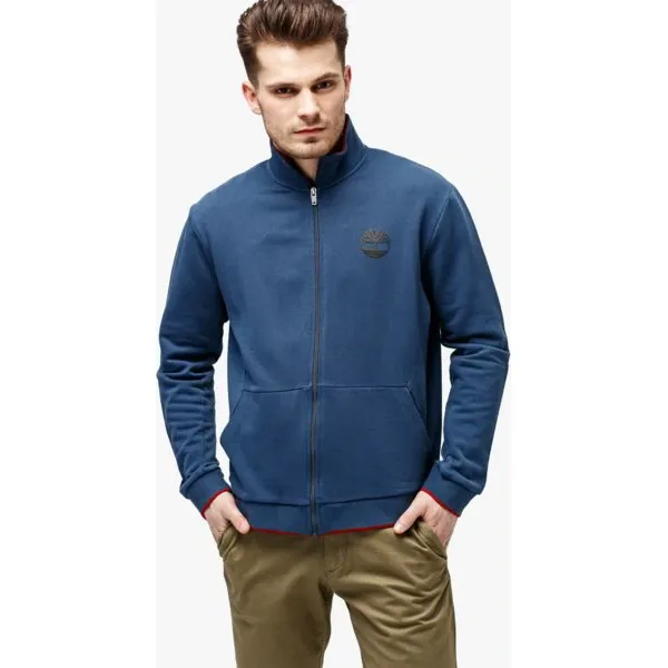 Timberland Bluza Westfield River Zip Thru Tipped Funnel Neck , granatowy, rozmiar XXL. Niebieskie bluzy bez kaptura męskie Timberland, m, z bawełny. W wyprzedaży za 259.99 zł.