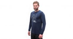 SENSOR Koszulka męska Merino Active Outside Tee LS Men deep blue-L. Niebieskie koszulki męskie z długim rękawem Sensor, l, z materiału. Za 251.90 zł.
