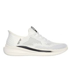 Buty Skechers Slade Quinto 210810WHT białe. Białe buty sportowe na co dzień męskie z gumy, bez zapięcia. Za 588.17 zł.